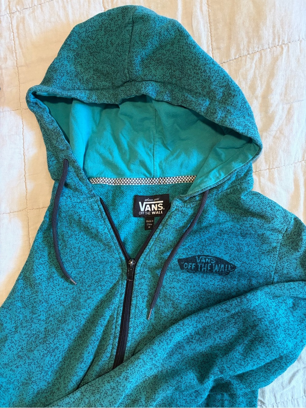 Vans Teal Speckled Zip Hoodie